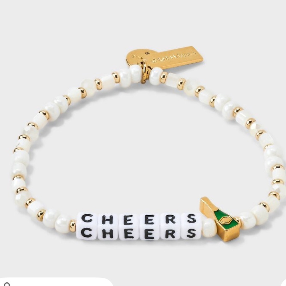 Little Words Project Emily in Paris Cheers Champere Beaded Bracelet M/L NWT - Picture 3 of 5